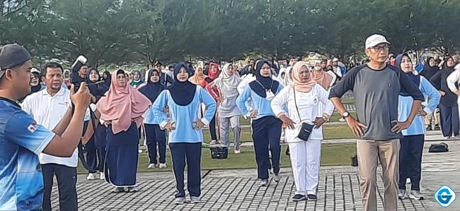 Bupati dan Seluruh Unsur FKPD Ikuti Senam Bersama Dalam Rangka Peringati Harganas Ke-29